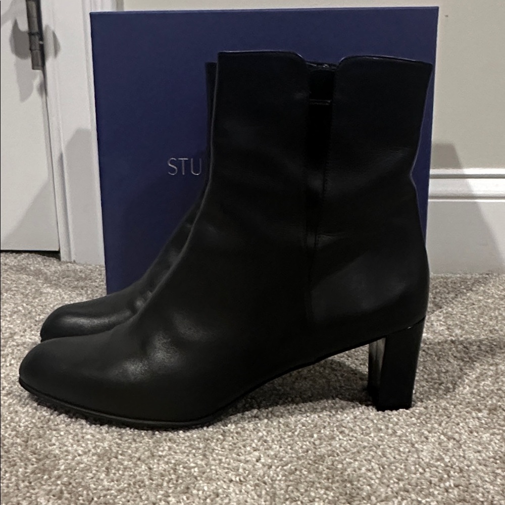 Stuart Weitzman Black Bootie Sz 11.5 - Picture 5 of 7